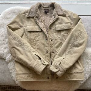 Sherpa and Corduroy Beige Fall Jacket